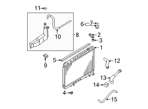 2004 Nissan Pathfinder Radiator & Components Hose-Lower Diagram for 21503-4W001