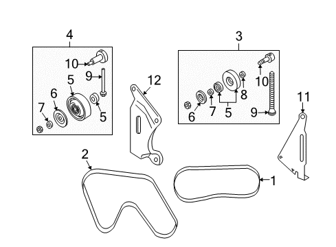 2003 Nissan 350Z Belts & Pulleys Air Conditioner Compressor Belt Diagram for A1920-AL510