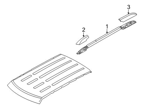 2013 Kia Soul Luggage Carrier Cover-Roof Rack Rear Diagram for 872612K000