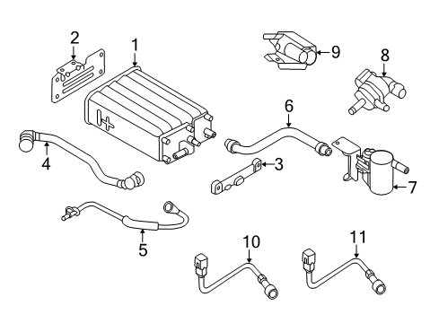 2015 Hyundai Accent Emission Components Bracket-Canister Support Diagram for 31451-1R510