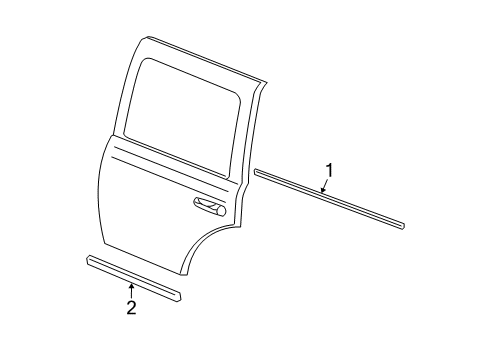 2004 Dodge Durango Exterior Trim - Rear Door Molding-Rear Door Diagram for 5HY081DRAD