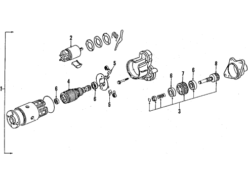 1992 Nissan Stanza Starter Metal-Rear Cover Diagram for 23338-N3300