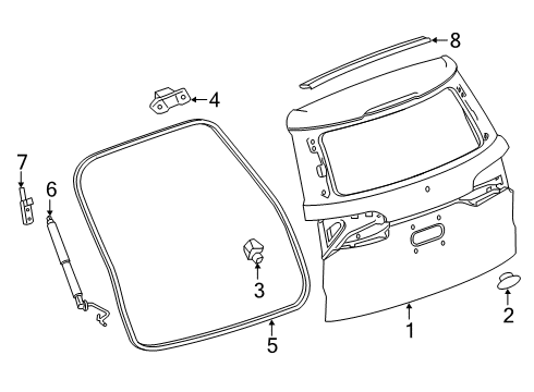 2021 Cadillac XT6 Lift Gate Hinge Diagram for 84256735