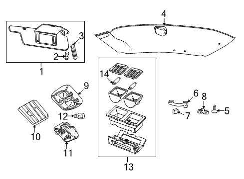 2003 Mercury Marauder Interior Trim - Roof Dome Lamp Lens Diagram for F1TZ-13783-A