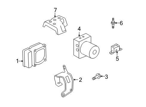 2008 Ford Expedition ABS Components Yaw Sensor Cover Diagram for 7L1Z-3F984-A