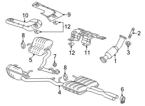 2014 Dodge Charger Exhaust Components EXHAUST Diagram for 68217362AB