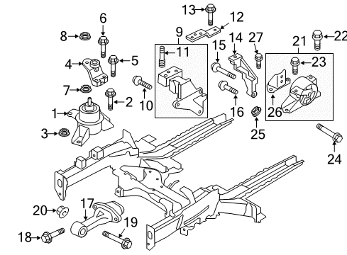 2010 Kia Soul Engine & Trans Mounting Nut Assembly Diagram for 218222G000