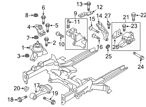2010 Kia Soul Engine & Trans Mounting Front Engine Support Bracket Diagram for 2167023511