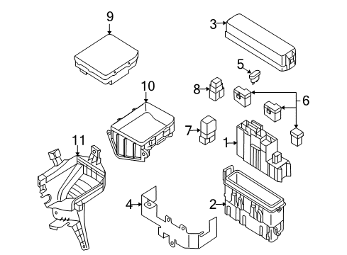 2007 Nissan Versa Electrical Components Bracket-Fusible Link Holder Diagram for 24387-EL00A