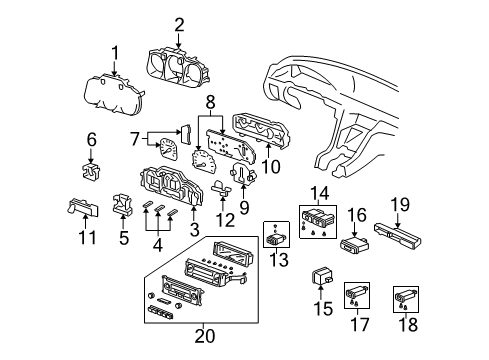 1996 Acura RL A/C & Heater Control Units Control Assembly, Automatic Air Conditioner (Chamois Gray No. 3) Diagram for 79600-SZ3-A01ZA