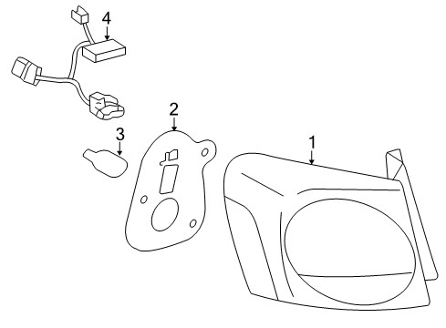 2009 Lexus GS450h Bulbs Gasket, Rear Combination Lamp Lens, LH Diagram for 81562-30A40