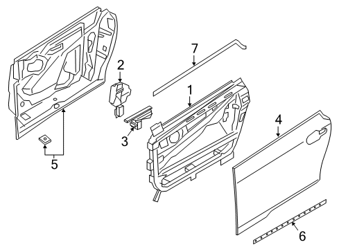 2014 BMW i3 Front Door & Components, Exterior Trim Channel Cover, Exterior, Door, Front Left Diagram for 51337277045