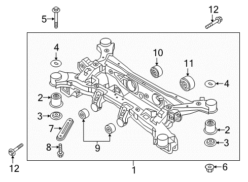 2017 Kia Sorento Suspension Mounting - Rear Bolt Diagram for 62617-2W000