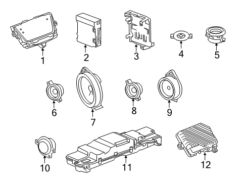 2019 Cadillac XT5 Sound System Mount Bracket Diagram for 84080688