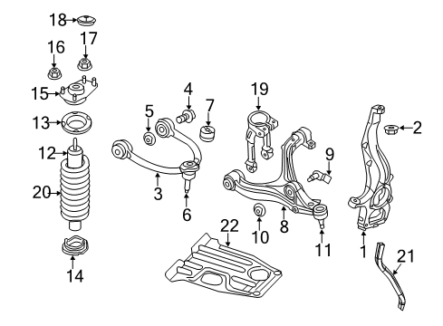 2014 Jeep Grand Cherokee Front Suspension, Lower Control Arm, Upper Control Arm, Ride Control, Stabilizer Bar, Suspension Components ABSORBER-Suspension Diagram for 68139497AF