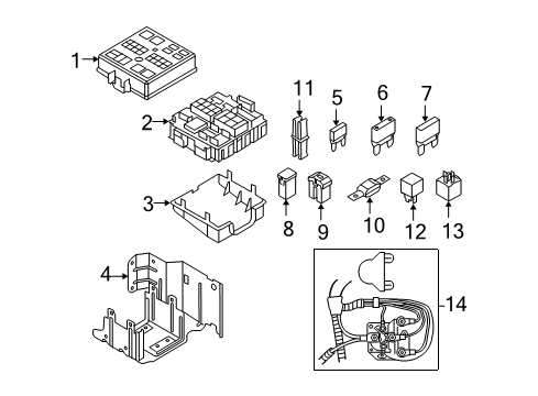 2009 Ford F-250 Super Duty Fuse & Relay Relay Assembly Diagram for EU5Z-14448-A