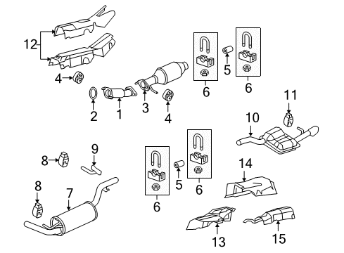 2008 Ford Focus Exhaust Components Heat Shield Diagram for 3S4Z-5411434-AC