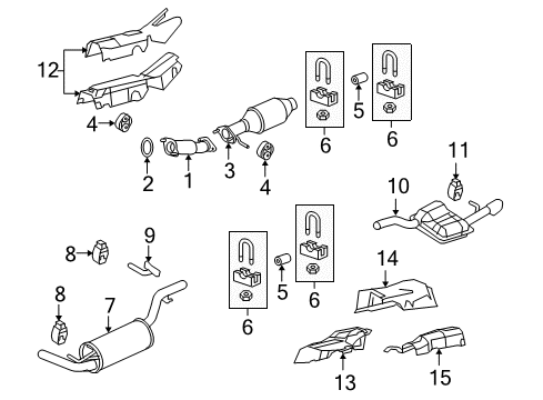 2008 Ford Focus Exhaust Components Flex Tube Diagram for 7S4Z-5G203-D