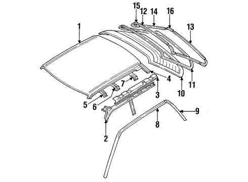 1985 Nissan Maxima Roof & Components Weatherstrip Diagram for 79710-01E01