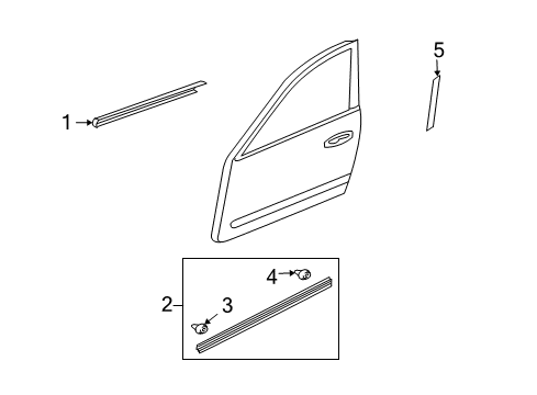 2005 Infiniti FX35 Exterior Trim - Front Door Moulding-Front Door, RH Diagram for 80870-CG000