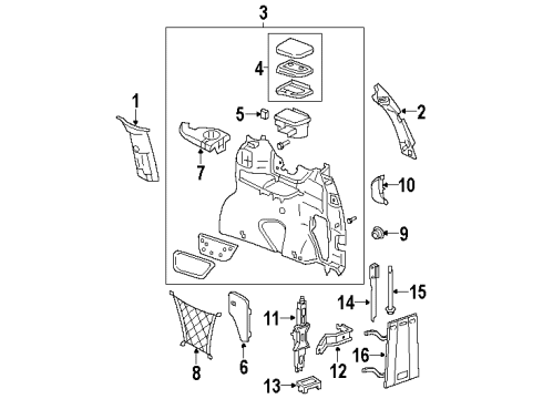 2000 Oldsmobile Silhouette Interior Trim - Side Panel PANEL, Lock Pillar Trim Diagram for 10413816