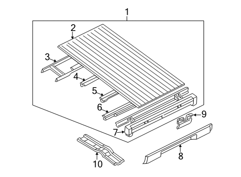 1999 Nissan Frontier Pick Up Box - Floor Panel-Floor, Center Diagram for 93512-3S530