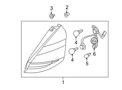 2012 Ford Fiesta Bulbs Tail Lamp Assembly Diagram for BE8Z-13404-B