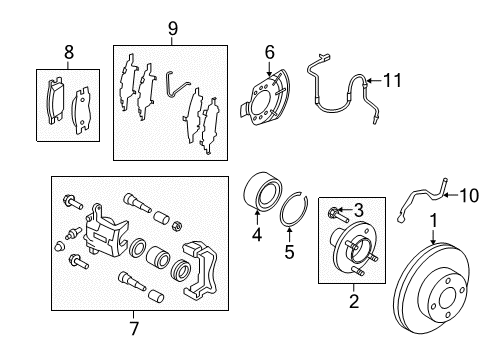 2012 Nissan Versa Front Brakes CALIPER Assembly-Front RH, W/O Pads Or SHIMS Diagram for 41001-1FC0A