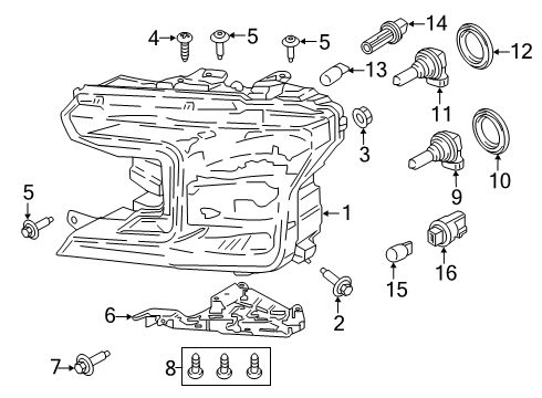 2018 Ford F-150 Headlamps Composite Headlamp Diagram for JL3Z-13008-AH
