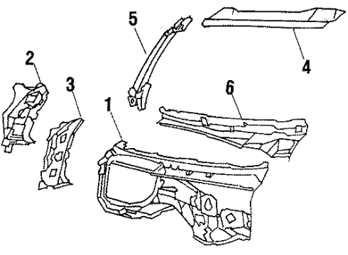 1988 Oldsmobile Cutlass Supreme Cowl Insulator Asm-Dash Panel <Use 1C2K *Black Diagram for 10410068