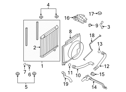 2010 Ford F-250 Super Duty Radiator & Components Fan Shroud Diagram for 7C3Z-8146-H