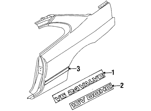 1996 Dodge Avenger Exterior Trim - Quarter Panel Molding Quarter Panel Diagram for MR747047