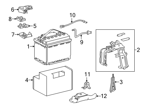 2019 Lexus NX300h Battery Clamp Sub-Assy, Battery Diagram for 74404-78030