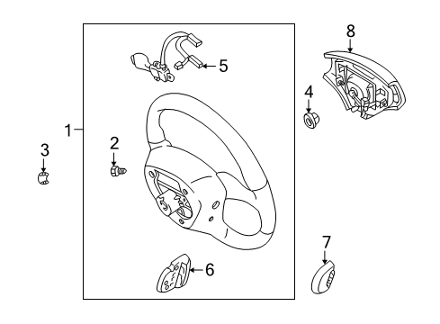 2002 Lexus SC430 Steering Column & Wheel, Steering Gear & Linkage, Housing & Components, Shroud, Switches & Levers Steering Wheel Screw Diagram for 90080-14042