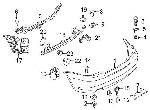 2012 BMW 128i Rear Bumper Screw Diagram for 46612315376