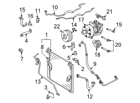 2007 Toyota 4Runner A/C Condenser, Compressor & Lines Suction Line Diagram for 88704-60340