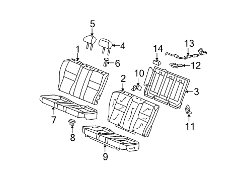 2011 Honda Accord Rear Seat Components Headrest Assy., RR. Center *NH167L* (GRAPHITE BLACK) Diagram for 82940-TE0-A22ZA