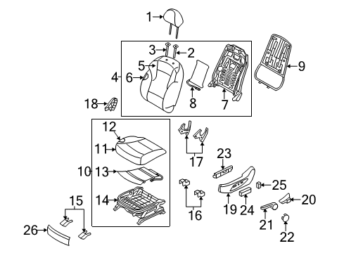 2011 Hyundai Sonata Driver Seat Components Back Assembly-Front Seat Driver Diagram for 88300-3Q000-Y3A