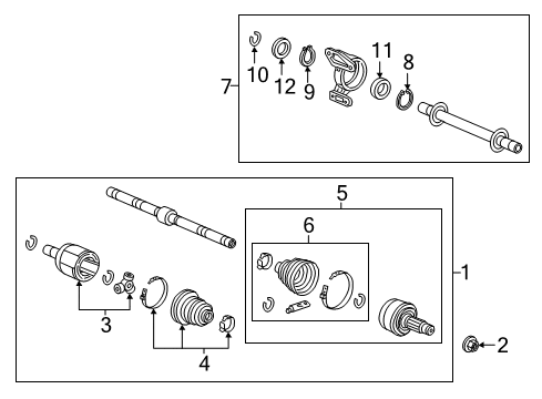 2017 Honda HR-V Drive Axles - Front Set, Outboard Join Diagram for 44014-T7W-A92