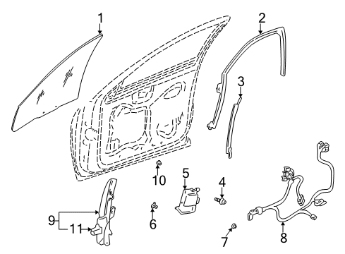 2003 Buick LeSabre Rear Door Channel Asm-Front Side Door Window Rear Diagram for 25745481