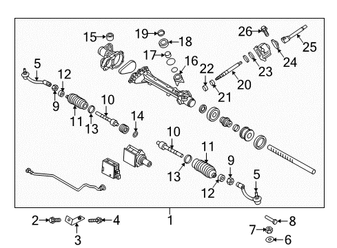 2015 Hyundai Genesis Steering Column & Wheel, Steering Gear & Linkage End Assembly-Tie Rod, LH Diagram for 56820-B1200