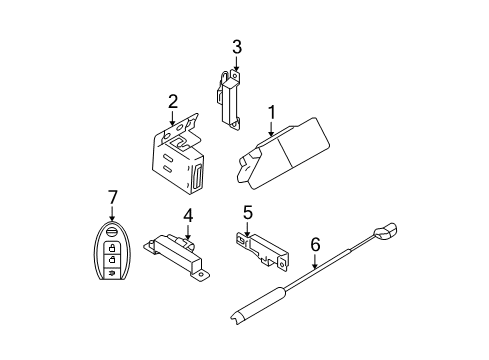 Diagram for 2008 Nissan Rogue Keyless Entry Components 