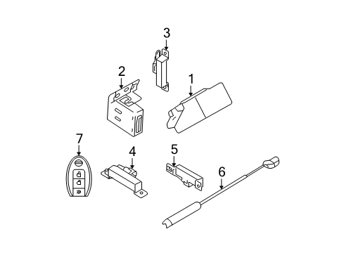 2008 Nissan Rogue Keyless Entry Components Antenna Assembly-Door, Smart KEYLESS Diagram for 285E7-ZK30A