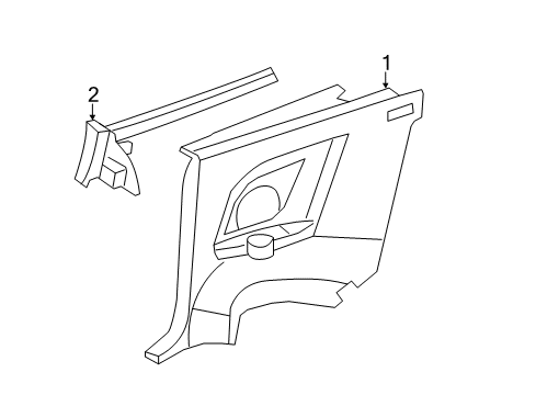 2008 Chrysler Sebring Interior Trim - Quarter Panels Panel-Quarter Trim Diagram for XR11XT1AC