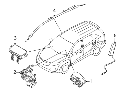 2019 Kia Sportage Air Bag Components Unit-ODU(PODS) Diagram for 88952D9500