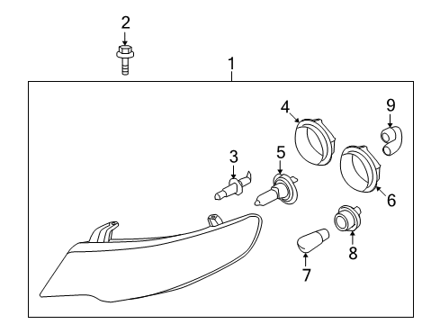 2013 Kia Forte Headlamps Driver Side Headlight Assembly Diagram for 921011M230