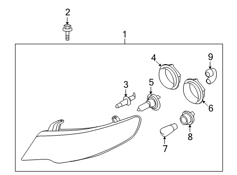2010 Kia Forte Headlamps Driver Side Headlight Assembly Diagram for 921011M330
