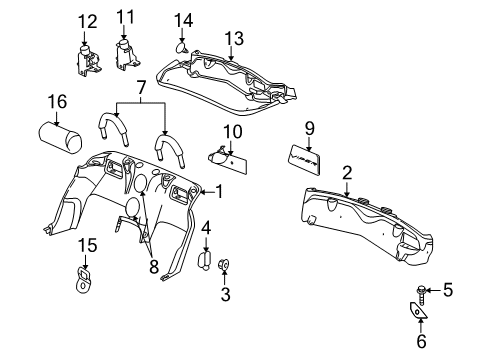 2009 Dodge Viper Interior Trim - Rear Body Panel-BULKHEAD Trim Diagram for 5029072AB