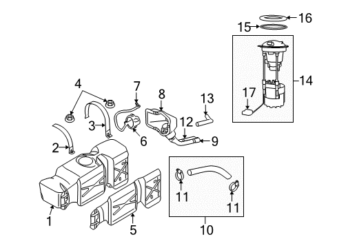 2009 Dodge Ram 1500 Fuel System Components Fuel Level Unit Kit Diagram for 68050955AA