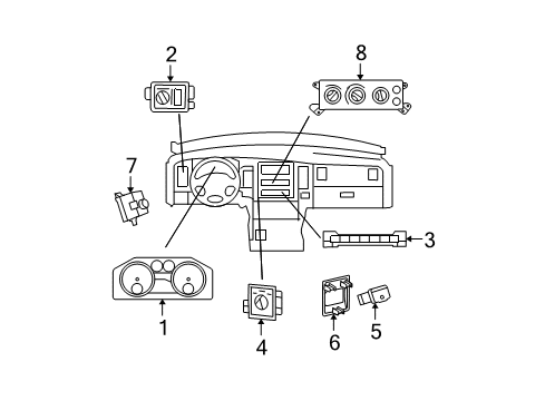 2011 Ram 1500 Instruments & Gauges Cluster-Instrument Panel Diagram for 56046478AB